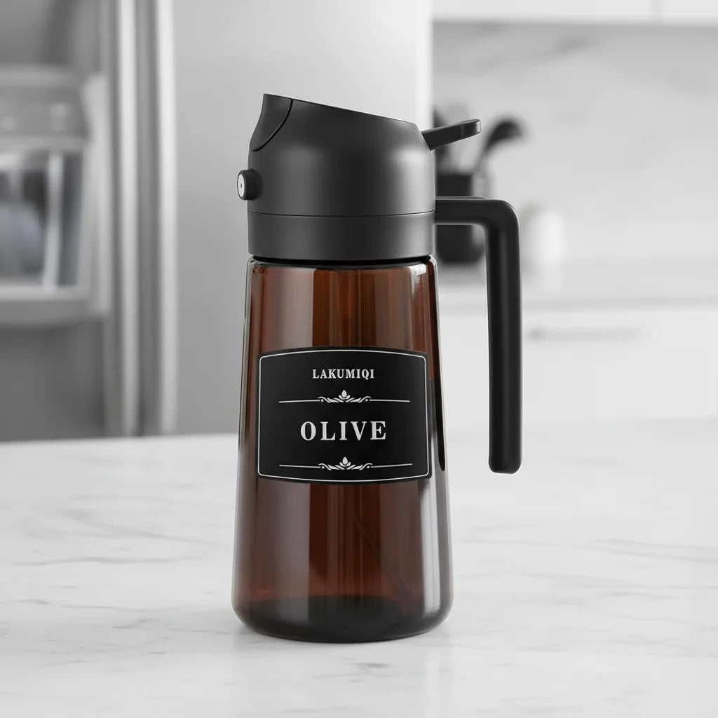 2-in-1 Glass Oil Dispenser & Sprayer – 470ml Leakproof Olive Oil Bottle for Kitchen, BBQ & Cooking