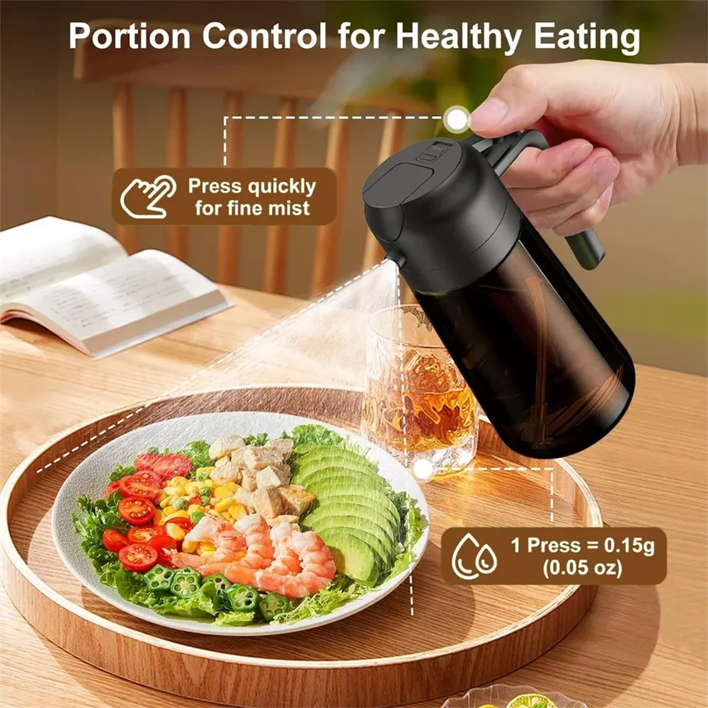 2-in-1 Glass Oil Dispenser & Sprayer – 470ml Leakproof Olive Oil Bottle for Kitchen, BBQ & Cooking