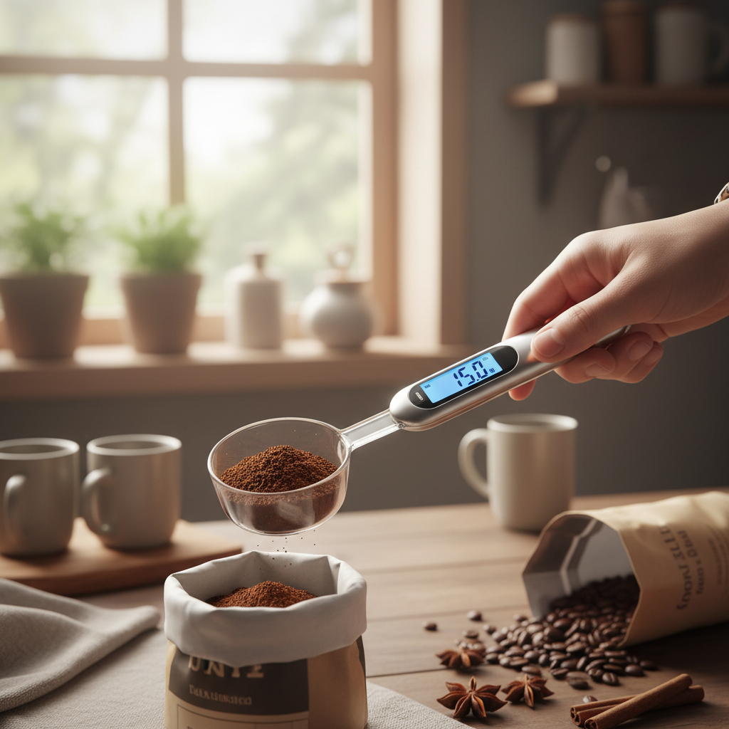 Precision Scale Spoon in use in modern kitchen